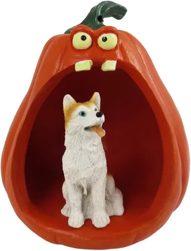 Vista 184 de Conversation Concepts Figura de Corgi galés de Halloween y calabaza Welsh Corgi Pembroke