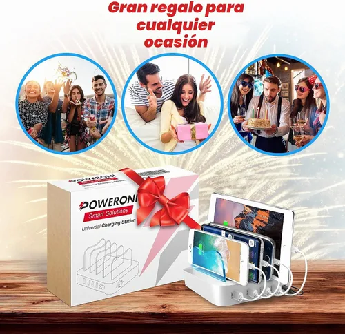 Vista 8 de Estación de carga de 4 puertos - Base de carga rápida para múltiples dispositivos Apple - Estación de carga USB para múltiples dispositivos Plateado