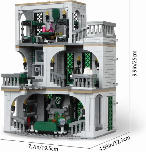 Vista 3 de Vziimo - Set de construcción de sala común y dormitorio, kit de modelo de casa MOC Slthrin de la película, idea coleccionable de regalo de Hary