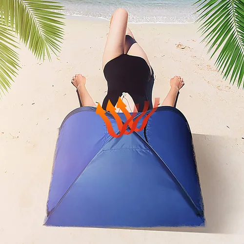 Vista 2 de Tienda de campaña de playa, portátil portátil impermeable y bolsa de protección solar, con bolsa de transporte, tienda de playa automática
