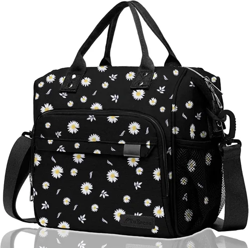 Vista 18 de TuErCao - Bolsa de almuerzo pequeña, ligera y aislada para mujer; para trabajo, portátil, suave enfriador para pícnic, viajes, viajes por carretera