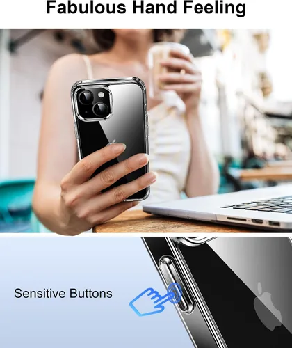 Vista 24 de HOOMIL Funda para iPhone 7 Plus/iPhone 8 Plus de 5.5 Pulgadas, sin amarillamiento, protección contra caídas, cubierta trasera dura transparente