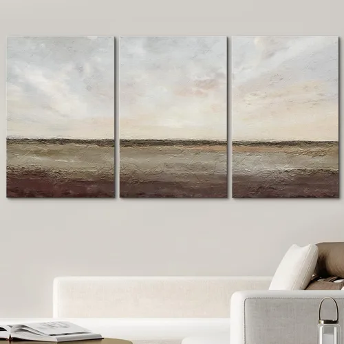 Vista 251 de wall26 Lienzo enmarcado para pared, juego de arte de acuarela pastel, paisaje rural, ilustraciones con formas abstractas, arte moderno, decorativo