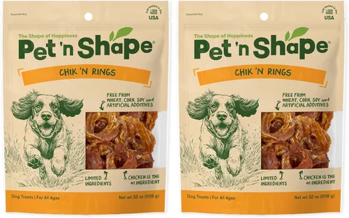 Vista 10 de Pet 'n Shape Chik 'n Rings, golosinas naturales de pechuga de pollo para perros, 32 onzas