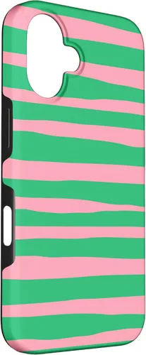 Vista 3 de Pink and Green Stripes aka Streaks Case for iPhone 16