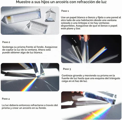 Vista 4 de Juego de 3 prismas de cristal equilátero de 1 ", 2" y 4" prisma triangular de cristal