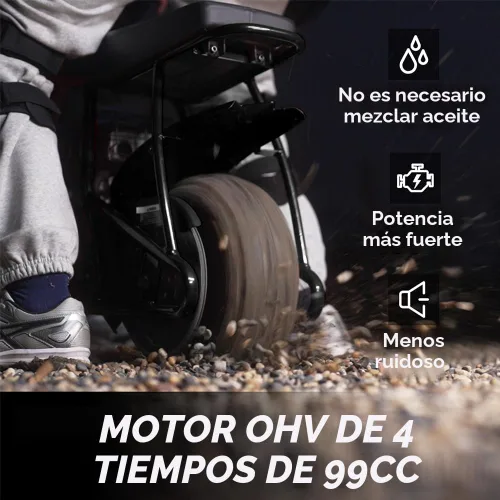 Vista 4 de FRP GMB100 Plus Gas Mini Bike 99cc 4 tiempos todoterreno Faro y polaina Negro