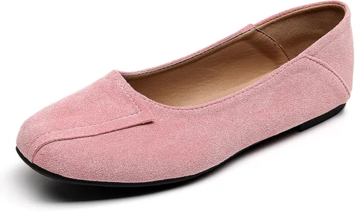 Vista 10 de VenusCelia - Zapatos bajos de baile para mujer Beige (Beige PU)
