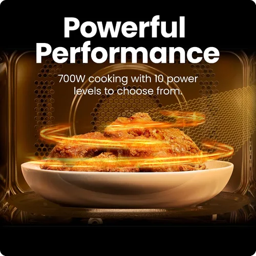 Vista 3 de Horno microondas de sobremesa Chefman 0.7 pies cúbicos de acero inoxidable digital de 700 vatios con 6 menús automáticos, 10 niveles de potencia