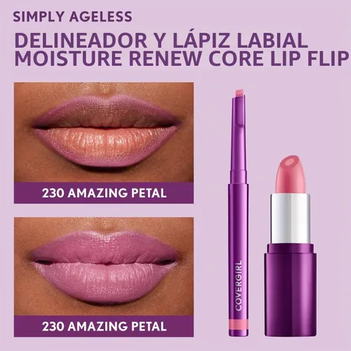 Vista 6 de COVERGIRL Simply Ageless Lip Flip Liner, Amazing Petal, paquete de 1 Increíble pétalo