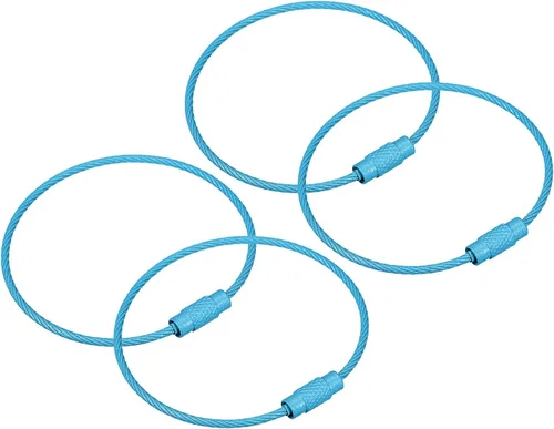 Vista 19 de uxcell Llaveros de cable, llaveros de alambre para cordones, llaveros