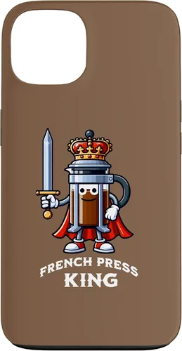 Vista 7 de Carcasa divertida para iPhone 16 The French Press King