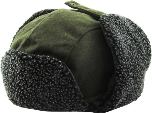Vista 5 de Wool Blend Aviator Trapper hat Trooper Ear Flaps Ushanka Eskimo Russian Warm Winter Cold 1. Mezcla de lana de oliva