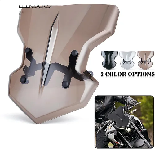 Vista 2 de GLoyer Motorcycle Windshield Compatible with MT03 MT25 2020-2021 Windshield Motorcycle Windscreen Visor Viser Wind Deflector with Bracket MT 03/25