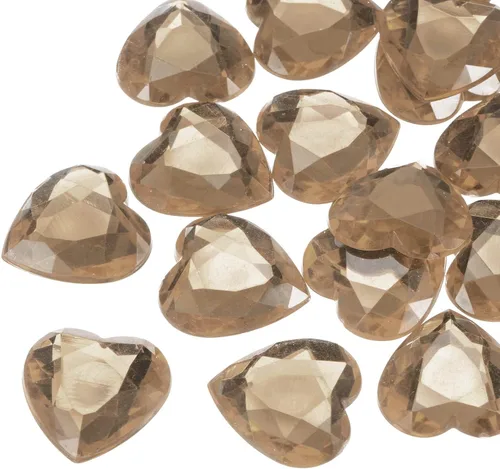 Vista 26 de MECCANIXITY 20 piezas de diamantes de imitación acrílicos de corazón de 0.787 pulgadas (0.787 in) con parte trasera plana, gemas de plástico