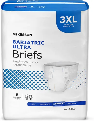 Vista 10 de McKesson Ultra Briefs, [12 unidades], XXL, 63-69 pulgadas, pañales para adultos con incontinencia con pestañas, absorción pesada, unisex