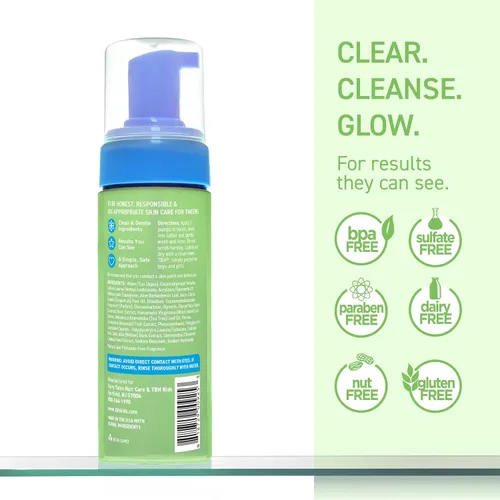 Vista 2 de TBH Kids Spot Foam Face Wash - Limpiador diario suave para preadolescentes y adolescentes - Ácido salicílico y corteza de sauce para pieles grasas