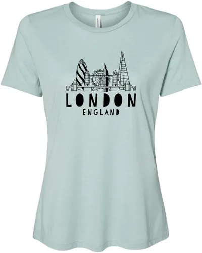 Vista 14 de Cute Women's Screen Printed Crew Neck Tee, Shirts With Sayings, Dusty Blue or Olive