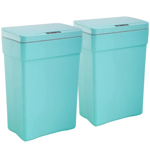 Vista 12 de Basurero automático de 50 litros/13.2 galones para cocina, sin contacto, de alta capacidad, resistente a las manchas, con tapa (1, negro)