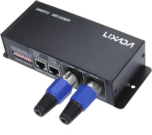 Vista 2 de Lixada DC 12V-24V 3 canales DMX Decorder LED controlador para RGB 5050 3528 LED tira de luz