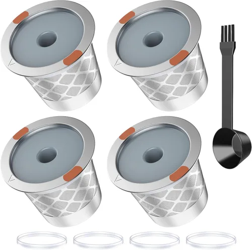 Vista 9 de Cápsulas de café reutilizables de acero inoxidable Keurig recargables - Filtro de café reutilizable de metal K Cup para Keurig 1.0 y 2.0 K-Classic