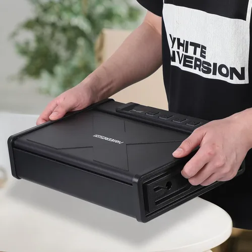 Vista 2 de Towallmark Caja fuerte para armas, caja fuerte biométrica para pistolas, tres maneras de acceso rápido para pistola de huellas dactilares segura