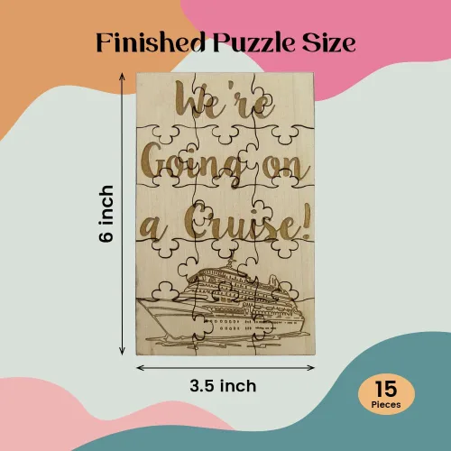 Vista 3 de We Going On A Cruise - Rompecabezas de madera de tilo de 15 piezas, 6 x 3.5 pulgadas