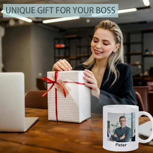 Vista 7 de Regalo de jefe personalizado para mujeres y hombres, taza del mejor jefe del mundo, regalo de cumpleaños para el mejor jefe, regalos del día
