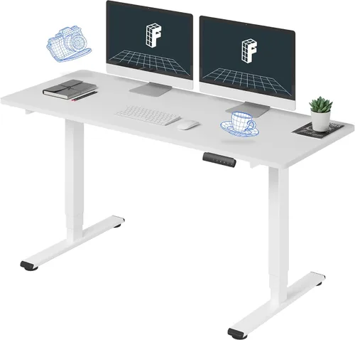 Vista 46 de FLEXISPOT E6 - Escritorio de pie eléctrico de 3 etapas con motor dual, 48 x 24, para usar sentado o de pie, soporta 220 lbs, altura ajustable