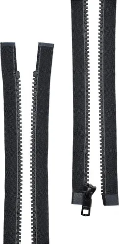 Vista 5 de Ski & Sport Vislon Zipper ~ YKK #5 Plástico moldeado ~ Separación - Negro (1 cremallera/paquete) Fabricado en Estados Unidos (8 pulgadas)