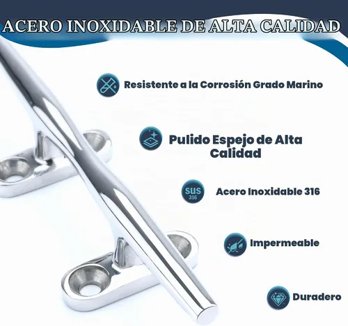 Vista 3 de SHENGHUISS Tacos de barco de acero inoxidable 316 con base abierta para muelle de barco (4"/5"/6"/8"/10"/12")