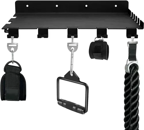 Vista 5 de Estante flotante de 16.5 pulgadas compatible con accesorios tonales, organizador de gimnasio, estantes de pared con ganchos, almacenamiento