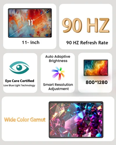 Vista 2 de Tablet Android 16 de 11 pulgadas, 32 GB de RAM + 128 GB de ROM