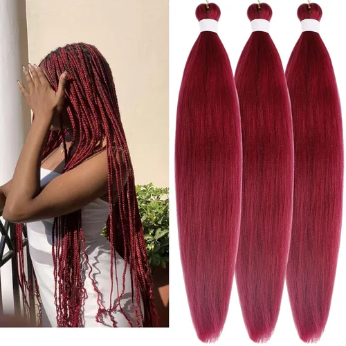 Vista 101 de Cabello trenzado para niños preestirado de 16 pulgadas, color negro para niños, trenzas sin nudos