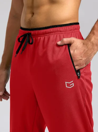 Vista 4 de G Gradual Pantalones deportivos para hombre con parte inferior abierta, pantalones de entrenamiento con bolsillos con cremallera, malla ligera