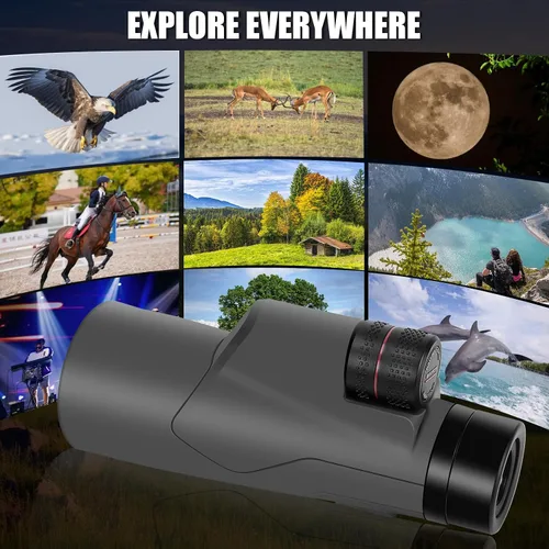 Vista 6 de Telescopio monocular de 15 x 56 para observación de aves, senderismo, camping, visión de vida silvestre, ocular ajustable, lentes totalmente