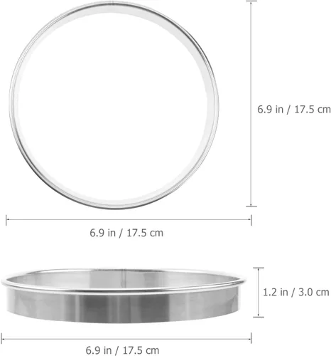 Vista 2 de YARNOW Anillos de acero inoxidable para magdalenas de 7 pulgadas, moldes redondos para cortar pizza, huevos para panqueques, herramientas