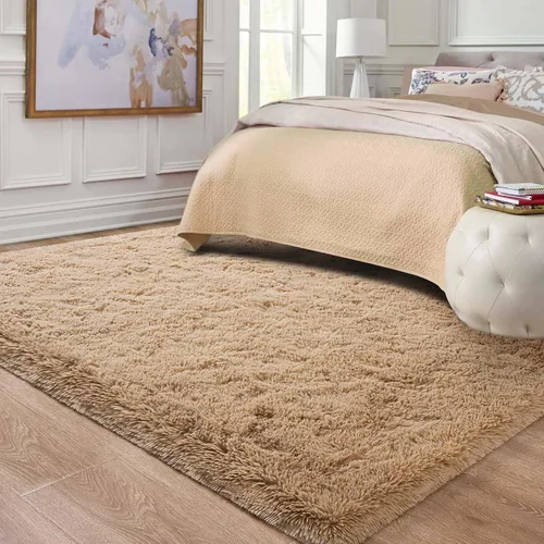 Vista 2 de Ompaa Alfombra Esponjosa, Alfombras de Área Súper Suaves y Peludas para Dormitorio y Sala de Estar - 6' x 9' Alfombra Grande de Felpa Peluda Shag