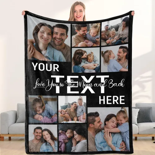 Vista 21 de Manta de collage de fotos personalizada, manta de diseño divertido, manta de fotos personalizadas, regalo facial para él, mantas de lujo ultrasuaves