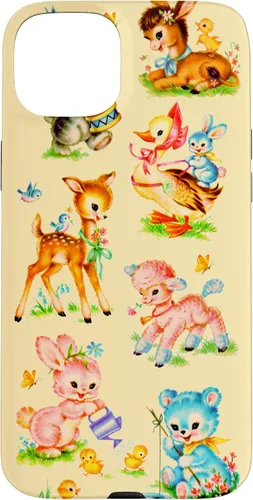 Vista 9 de Vintage Baby Animals Nursery 50's Retro Yellow Case for iPhone 17