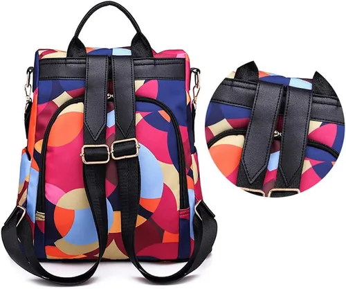 Vista 3 de Mochila impermeable antirrobo para mujer, de día, ligera, para la escuela