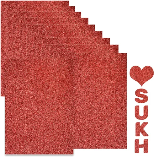 Vista 9 de Papel de cartulina con purpurina negra de Sukh - Cartulina con purpurina para manualidades A4 gruesa, colores para Halloween, Navidad, San Valentín
