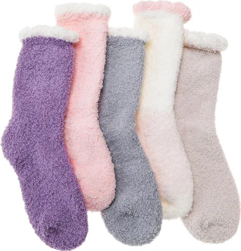 Vista 23 de EBMORE Calcetines mullidos para mujer, esponjosos, acogedores, cómodos, de felpa, cálidos, para invierno, para dormir, para el hogar, calcetines