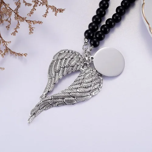 Vista 8 de Collar conmemorativo de alas de ángel, regalos conmemorativos para la pérdida de mamá/papá/abuela/abuelo/hijo/hija, adorno conmemorativo para espejo