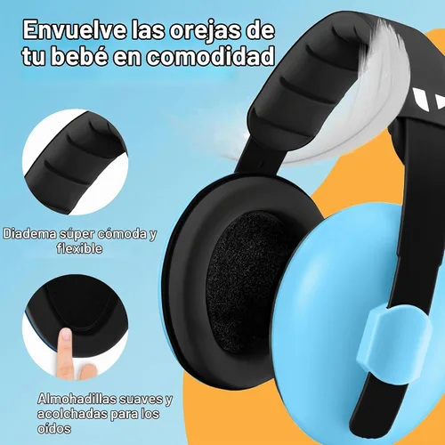 Vista 3 de Vanderfields Protección de oídos para bebés y niños pequeños - Orejeras para bebés con protección contra el ruido infantil - 21dB NRR - Edad 3 meses