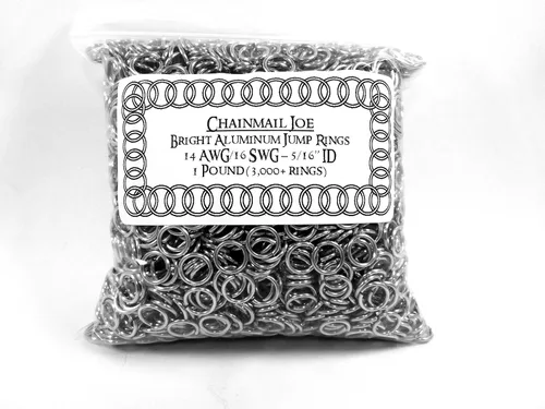 Vista 7 de Anillos de salto de aluminio brillante de 1 libra 14G 1/2" ID (más de 1150 anillos)
