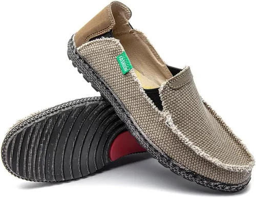 Vista 6 de Zapatos de lona sin cordones, antideslizantes, informales, planos, para exteriores, mocasines casuales para hombre de JAMONWU