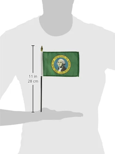 Vista 2 de Bandera de Washington, 4 x 6 pulgadas