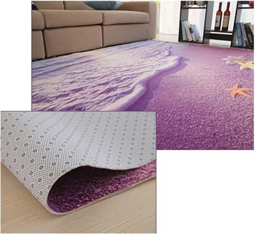 Vista 2 de Alfombra antiderrapante delgada, con impresión 3D, para salón, recámara, cocina, cuarto de baño, de ZaH