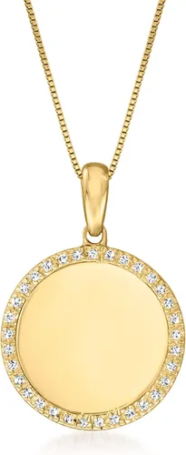 Vista 2 de Ross-Simons Collar con colgante de diamante personalizado de 0,10 quilates en oro amarillo de 14 quilates